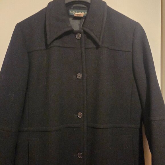 Harvé Bernard 100% Wool Black Full-length Maxi Coat - Picture 2 of 8